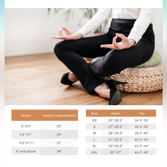 NWT Yogipace| Belt Loops| Yoga Dress Pants | Work Leggings| XXL Inseam 29” - Picture 4 of 8